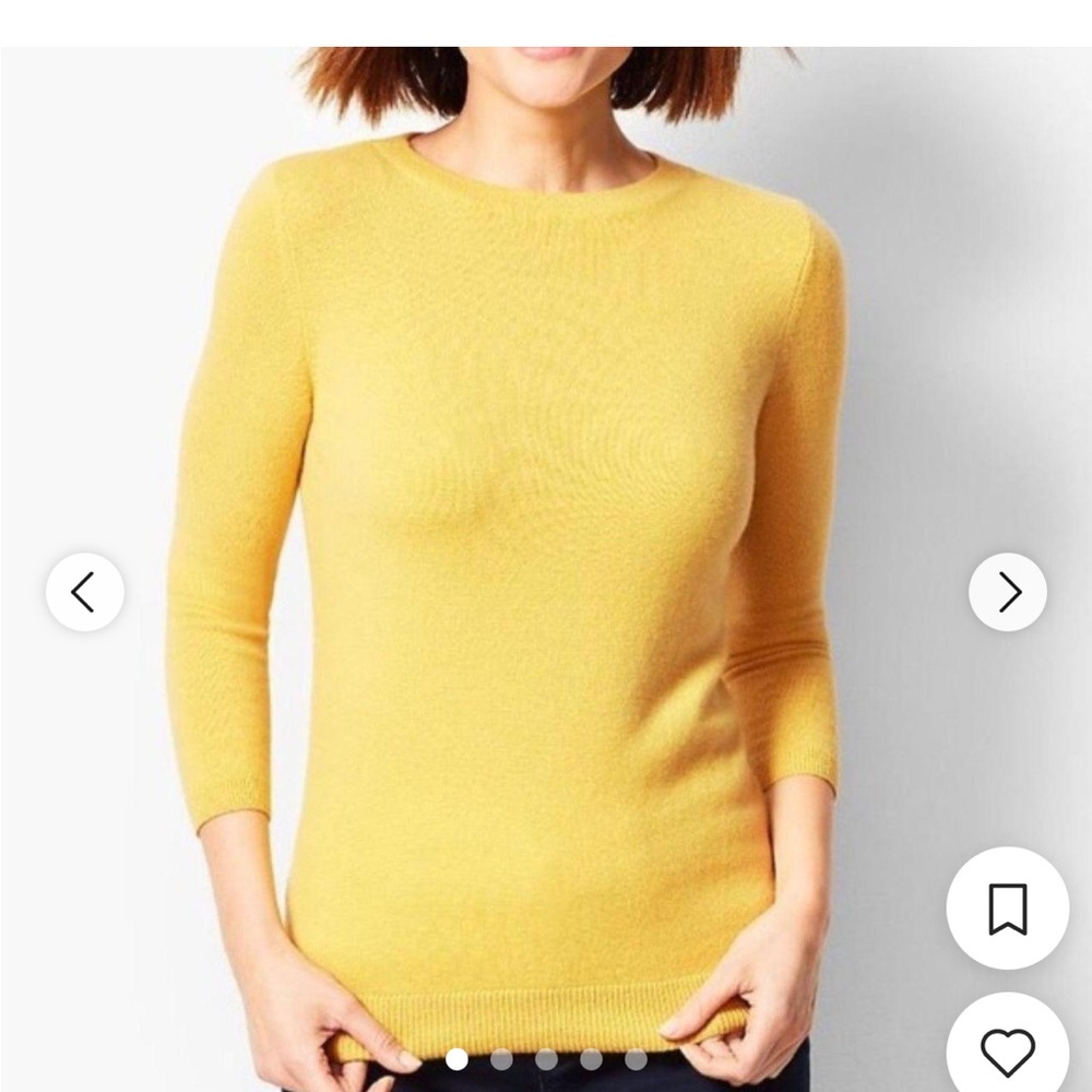 Talbots Yellow Crewneck cashmere Knit